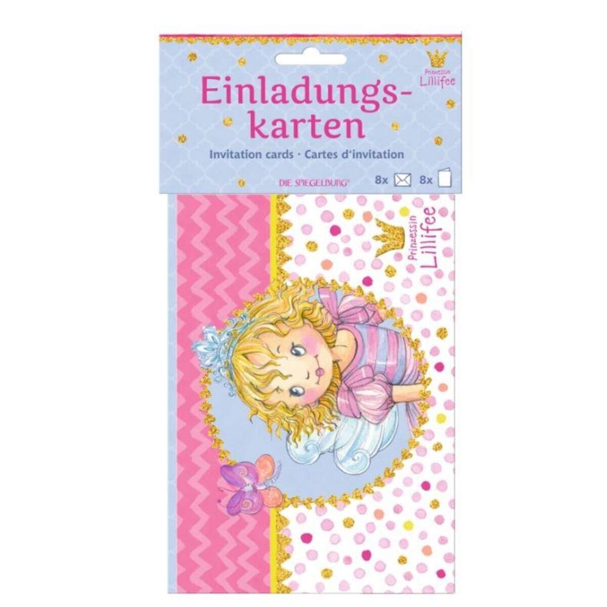Die Spiegelburg Einladungskarten Prinzessin Lillifee "Ich bin Prinzessin!", 8 Stück