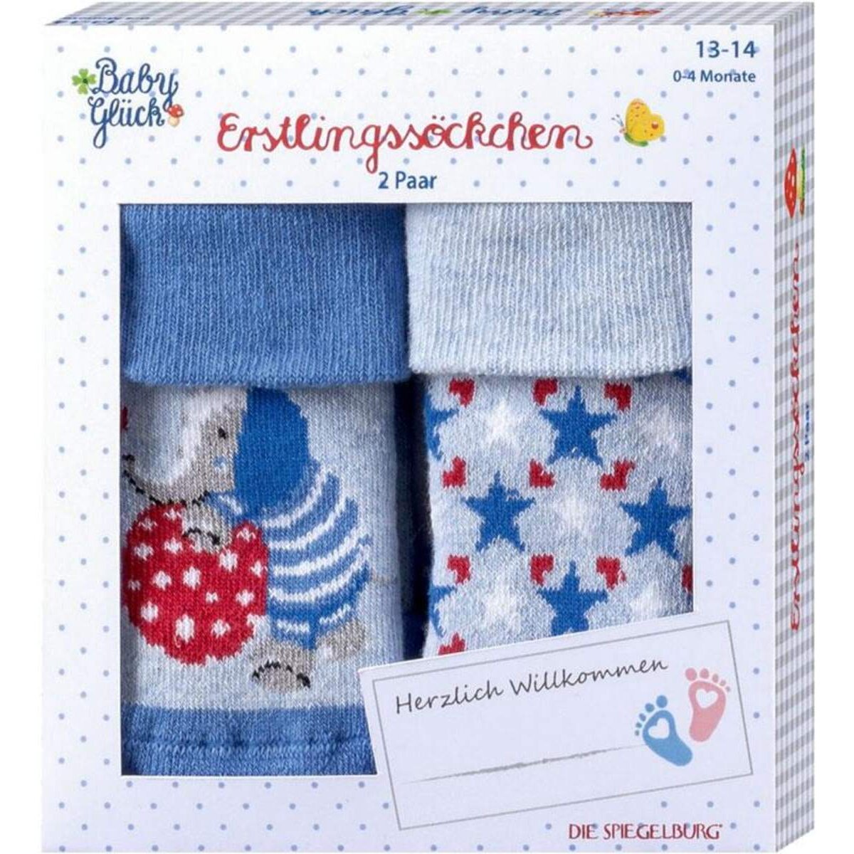 Die Spiegelburg Erstlingssöckchen (2erSet) BabyGl.,hellbl.(Gr.13-14/0-4Mon.)