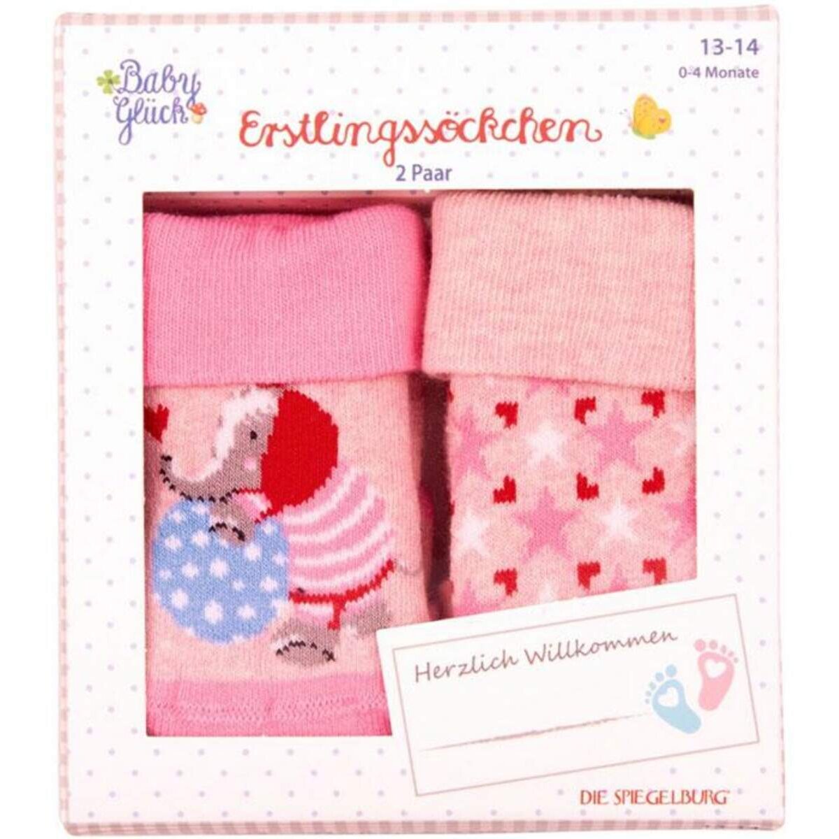 Die Spiegelburg Erstlingssöckchen (2erSet) BabyGlück,rosa (Gr.13-14/0-4Mon.)