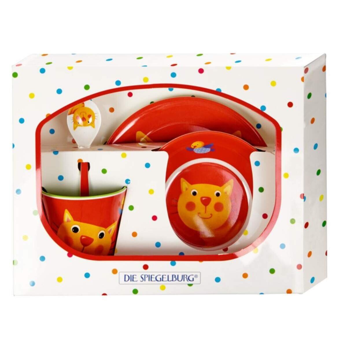 Die Spiegelburg Freche Rasselbande - Melamin-Geschenkset Katze