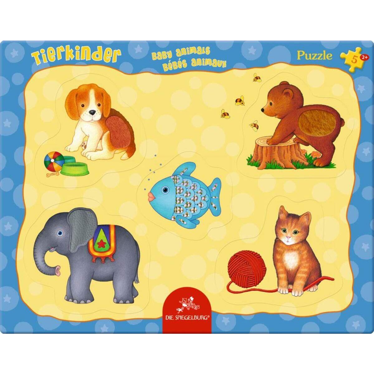Die Spiegelburg Fühlpuzzle Tierkinder, 5 Teile