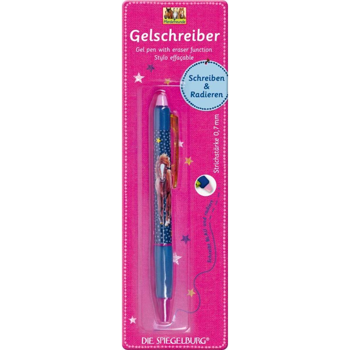 Die Spiegelburg Gelschreiber mit Radierfunktion Pferdefreunde