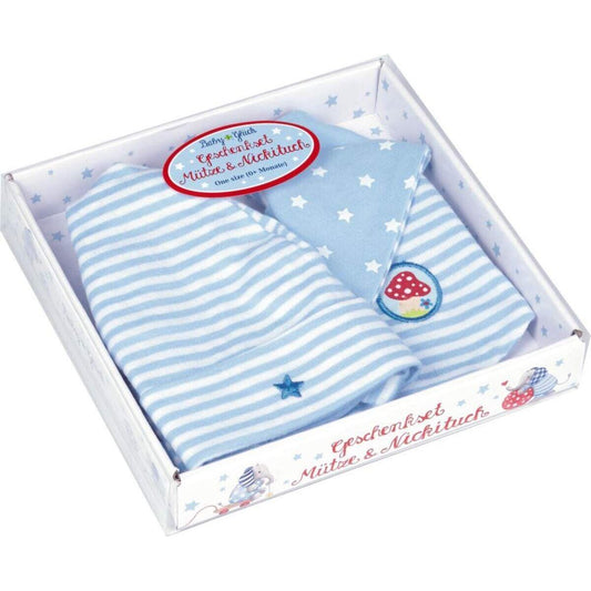 Die Spiegelburg Geschenkset Mütze + Nickituch BabyGlück, hellblau (one size)