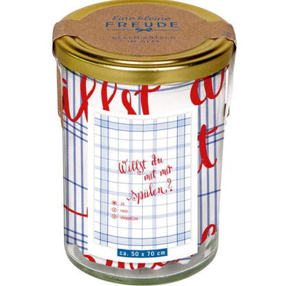 Die Spiegelburg Geschirrtuch im Glas "... mit mir spülen?" Eine kl. Freude