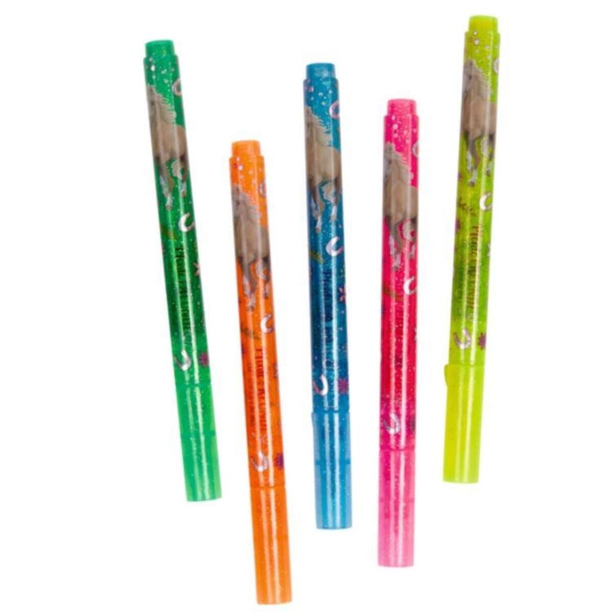 Die Spiegelburg Glitzer-Neon-Marker Pferdefreunde, 5 Stück