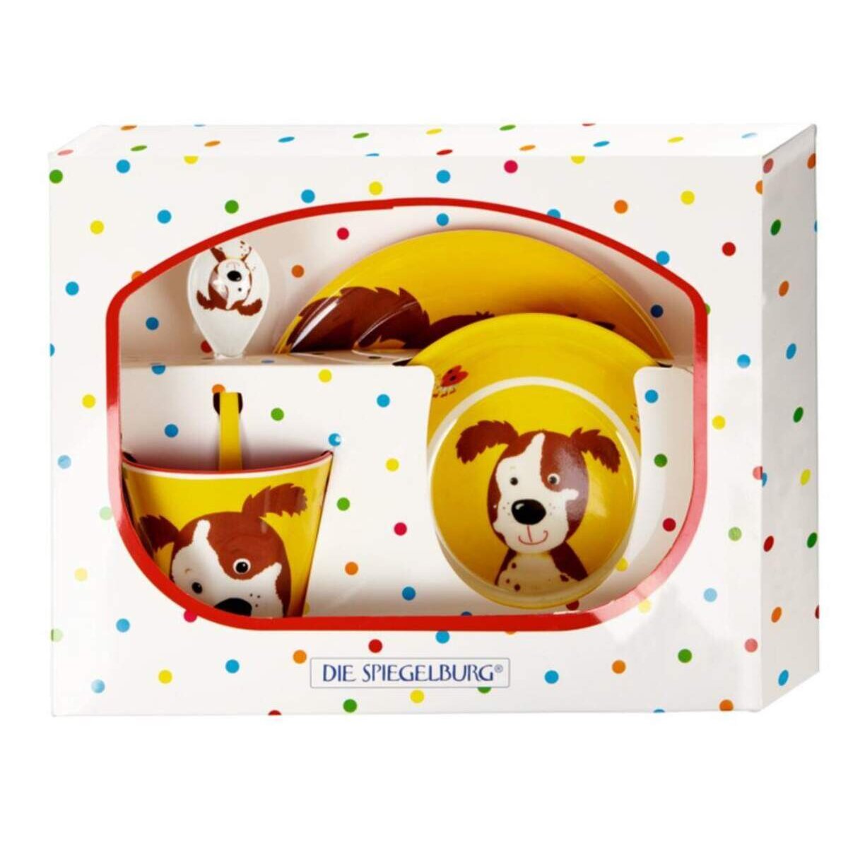 Die Spiegelburg Melamin-Geschenkset Hund  Freche Rasselbande