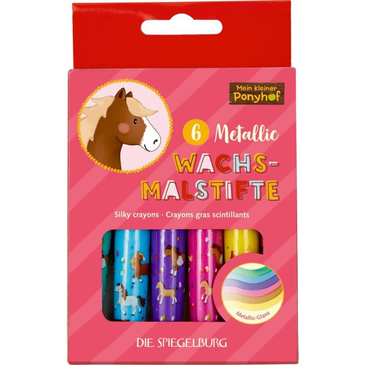 Die Spiegelburg Metallic Wachsmalstifte Mein kl. Ponyhof (6 St.)