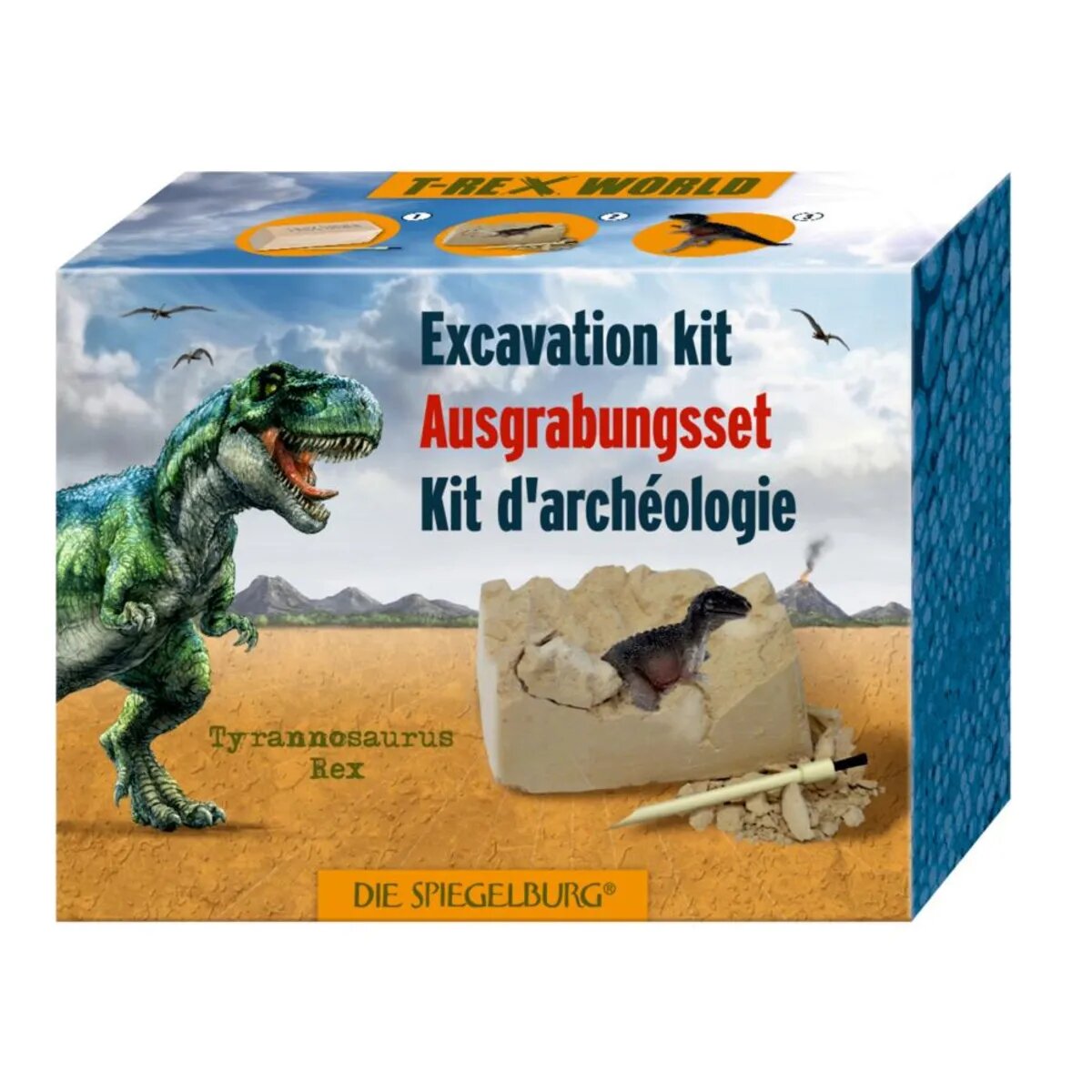Die Spiegelburg Mini-Ausgrabungsset Dinosaurierfigur T-Rex World, sortiert