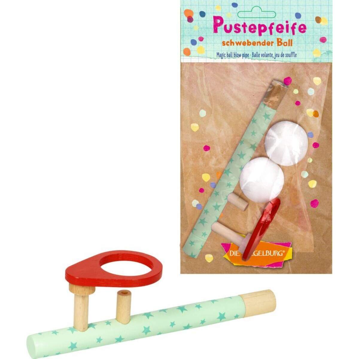 Die Spiegelburg Pustepfeife Schwebender Ball Bunte Geschenke, sortiert