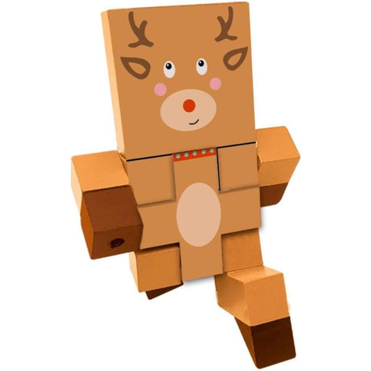 Die Spiegelburg Puzzlewürfel Rentier/Weihnachtsmann Fröhl.Weihnachten!,sort.: 1 Stück, 2-fach