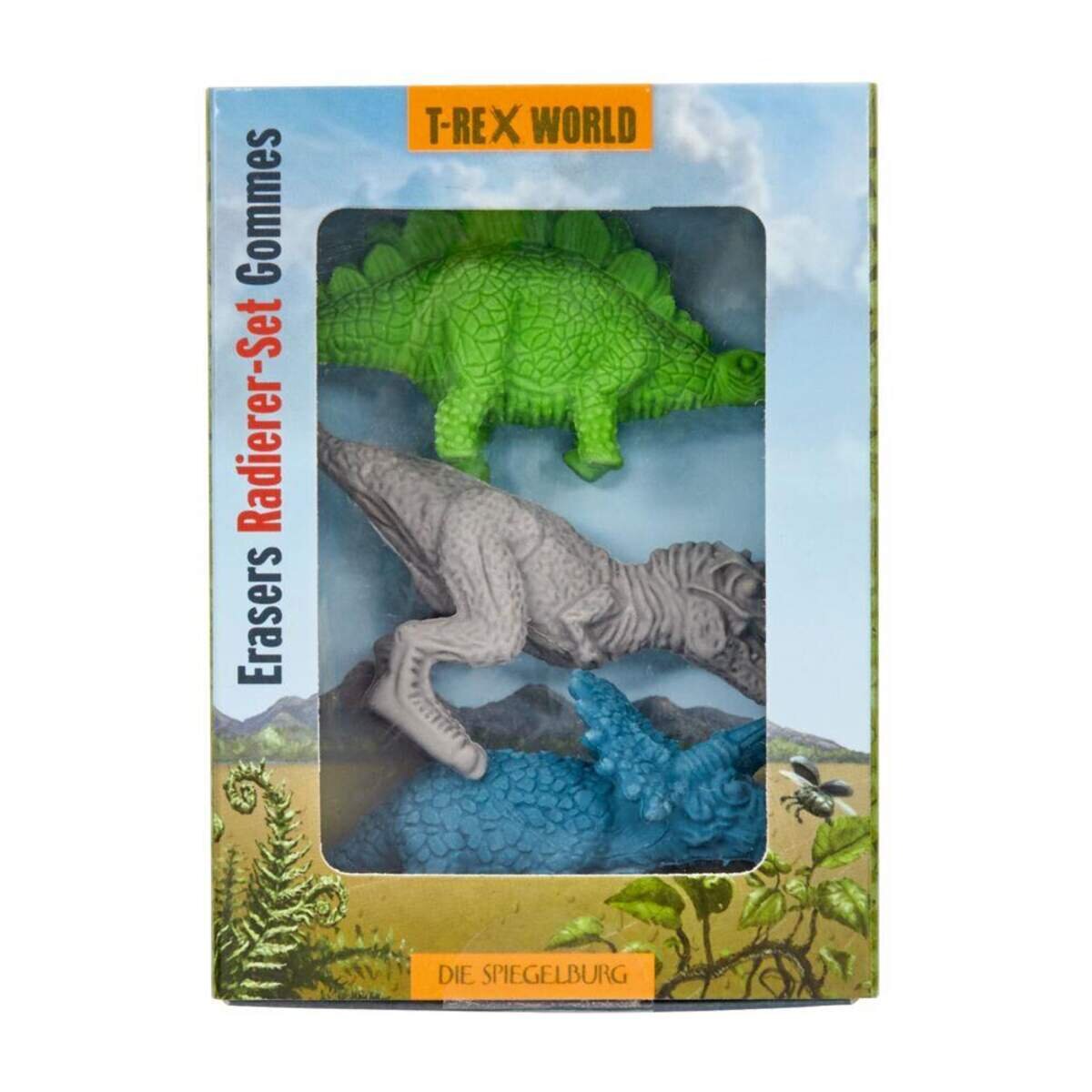 Die Spiegelburg Radierer-Set T-Rex World, 3er Set, sortiert