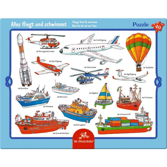 Die Spiegelburg Rahmenpuzzle Alles fliegt und schwimmt, 40 Teile