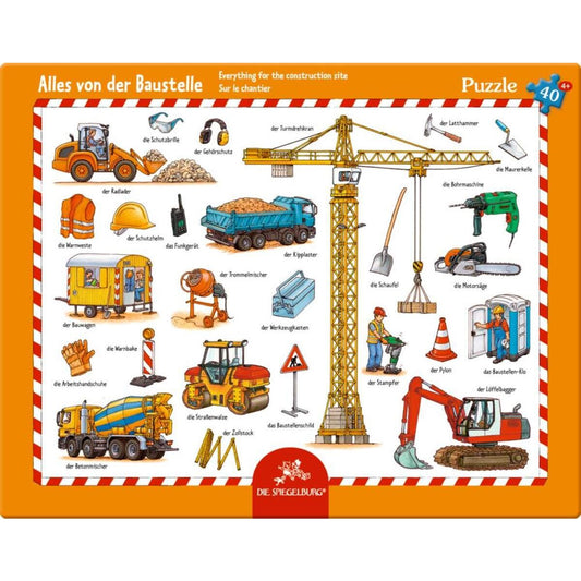 Die Spiegelburg Rahmenpuzzle Alles von der Baustelle, 40 Teile