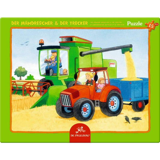 Die Spiegelburg Rahmenpuzzle Der Mähdrescher & der Trecker, 15 Teile