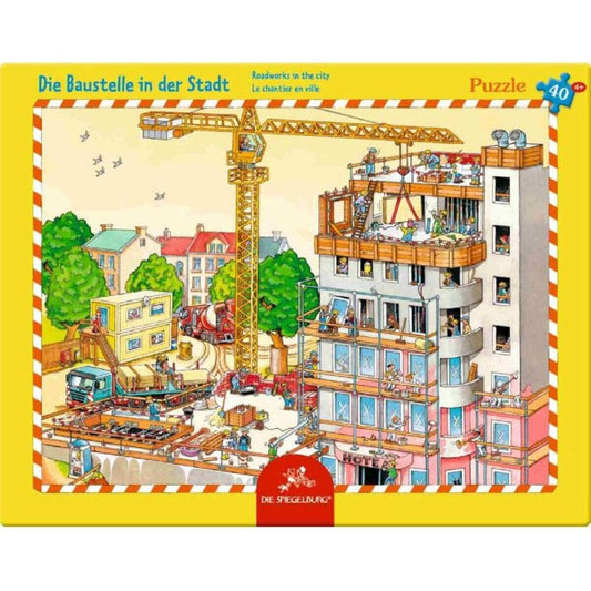 Die Spiegelburg Rahmenpuzzle Die Baustelle in der Stadt (40 Teile)