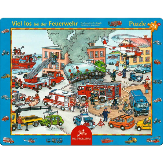 Die Spiegelburg Rahmenpuzzle Viel los bei der Feuerwehr (25 Teile)