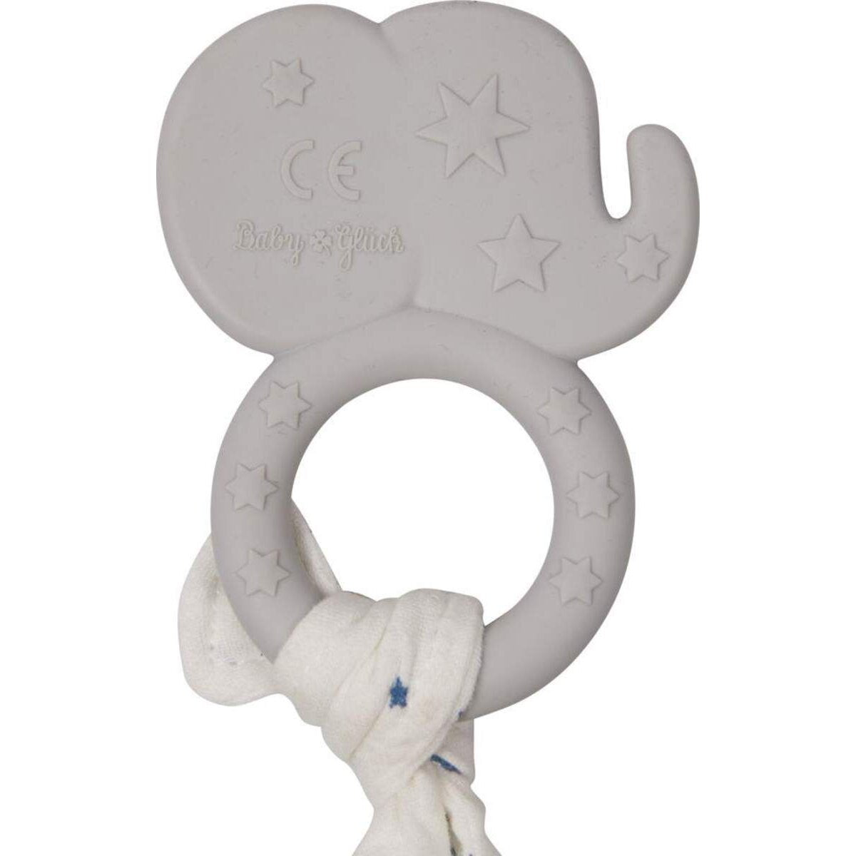 Die Spiegelburg Silikon Beißring mit Schnuffeltuch Elefant - BabyGlück