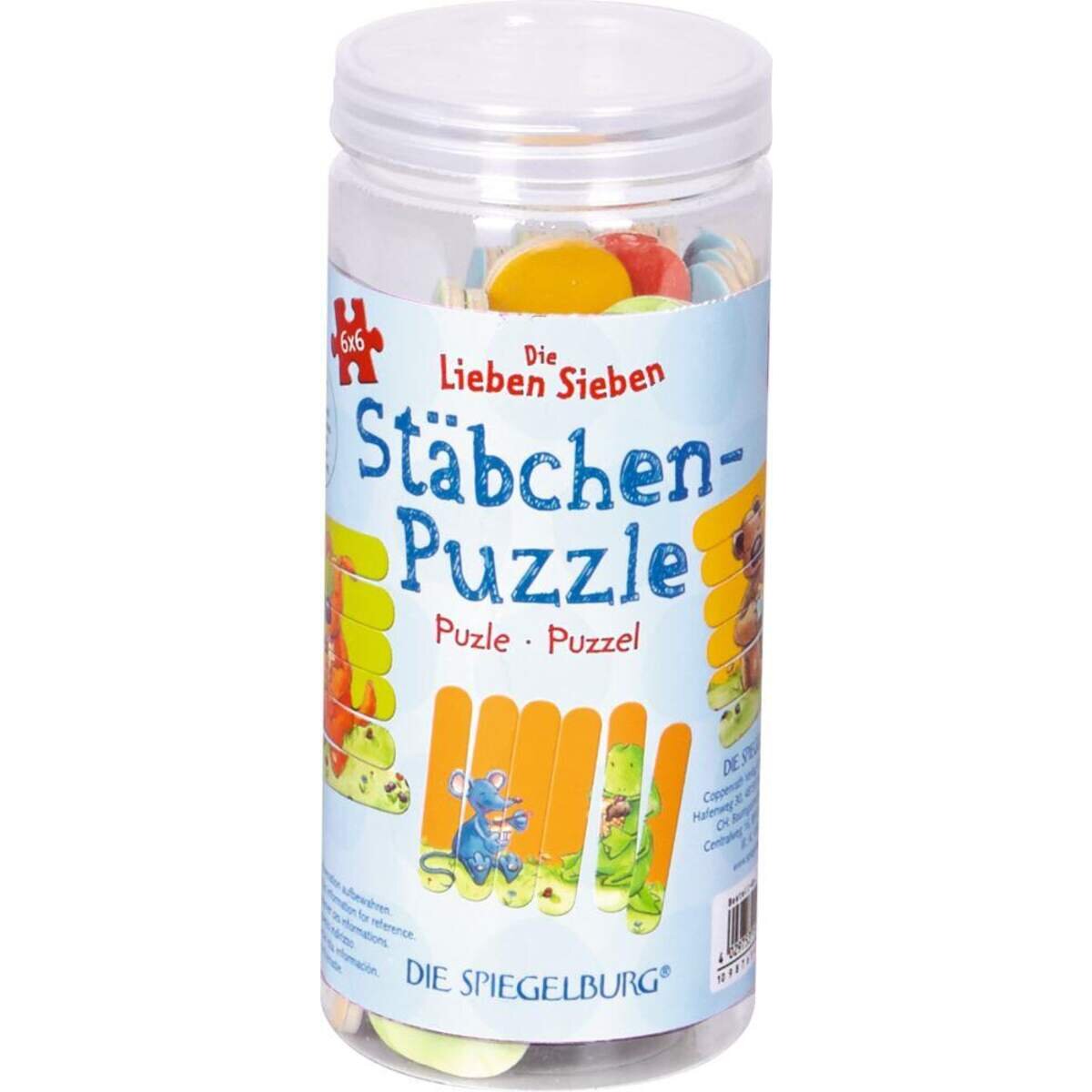 Die Spiegelburg Stäbchen-Puzzle Die Lieben Sieben (3x6 Teile)