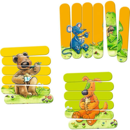 Die Spiegelburg Stäbchen-Puzzle Die Lieben Sieben (3x6 Teile)