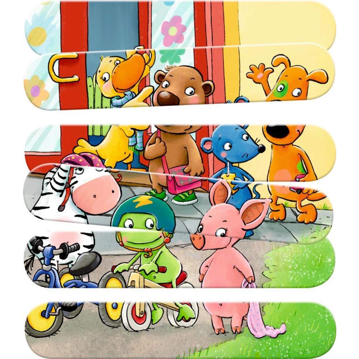 Die Spiegelburg Stäbchen-Puzzle Die Lieben Sieben (3x6 Teile)