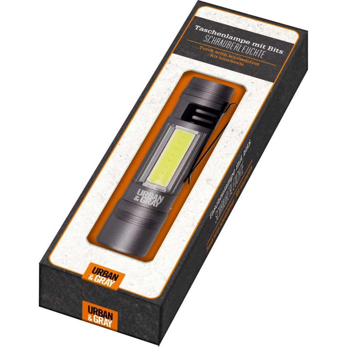 Die Spiegelburg Taschenlampe mit Bits SCHRAUBERLEUCHTE Urban&Gray