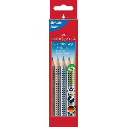 Faber-Castell Buntstift Jumbo Grip Metallic, 5 Stück