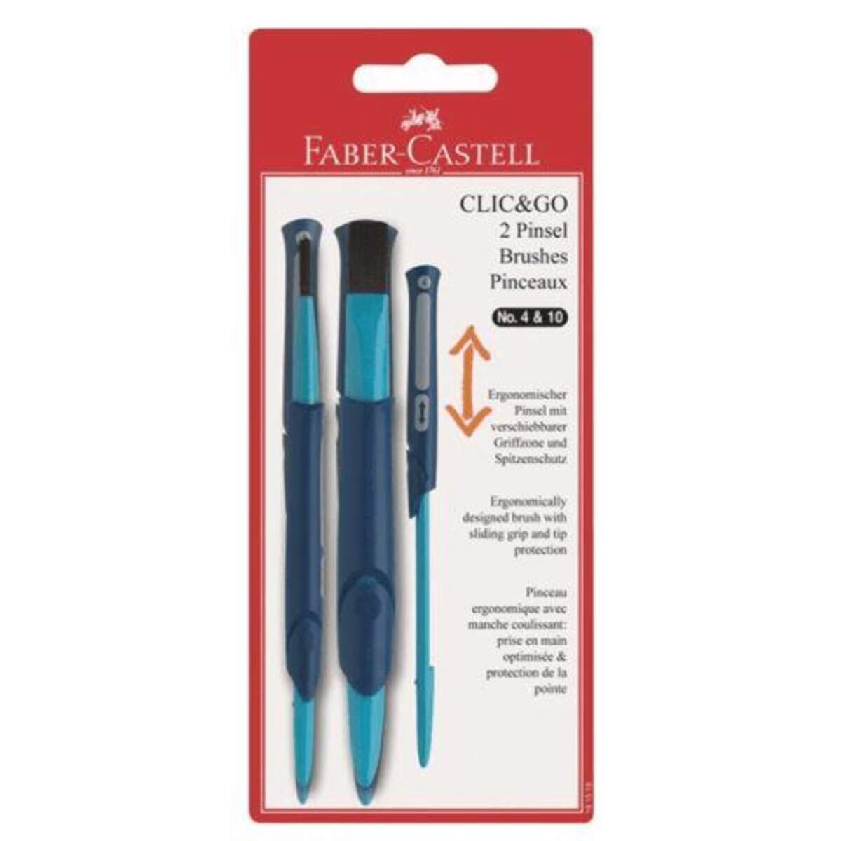 Faber-Castell Pinsel Clic & Go, Größe 4 und 10