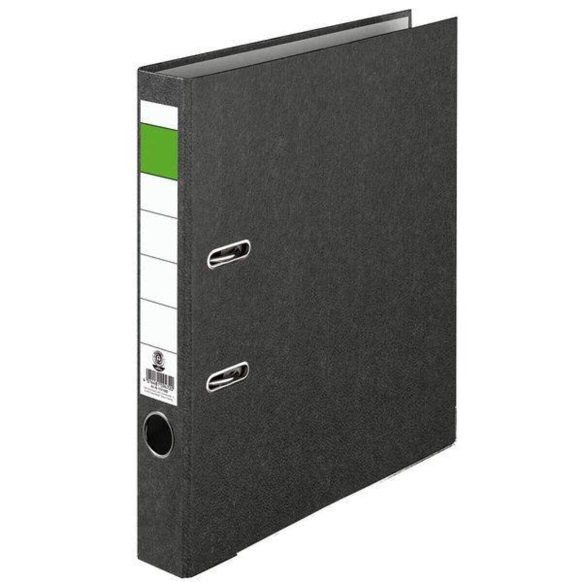 Falken Ordner A4 Economy, schwarz, Wolkenmarmor 5cm