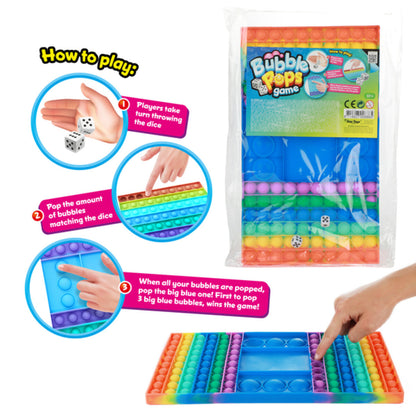 Fidget Pop Brettspiel Bubble Pops incl. Würfel aus hochwertigem Silikon