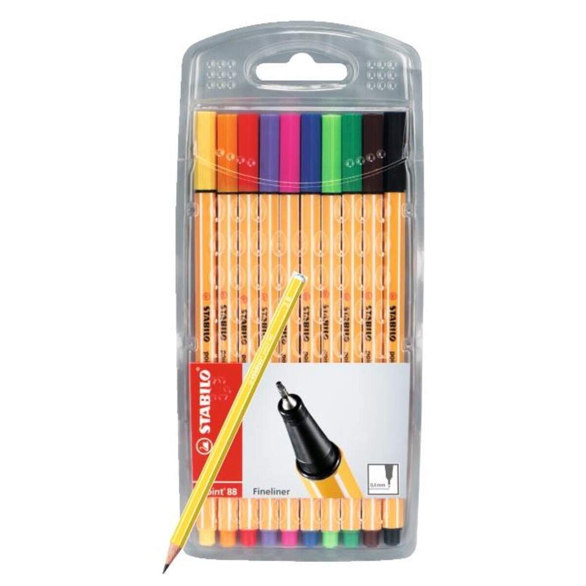 Fineliner - STABILO point 88 mit GRATIS Bleistift - 10 Standardfarben