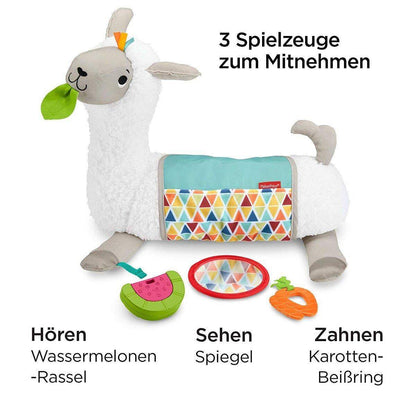 Fisher-Price 4-in-1 Lama Spielkissen Bauchlage, Baby-Spielzeug für Neugeborene