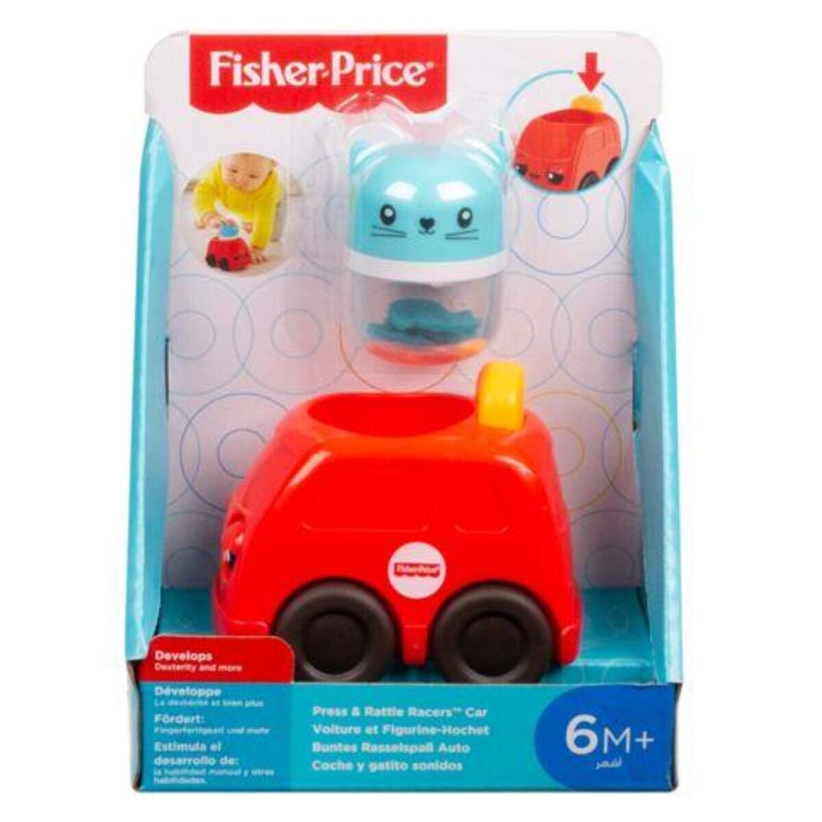 Fisher-Price Bunte Rassel-Spaß Fahrzeug, 1 Stück, sortiert