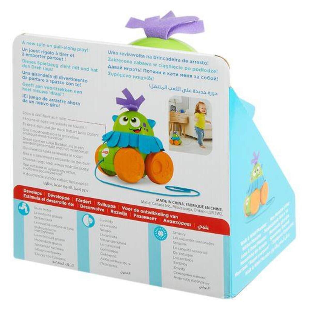 Fisher-Price Wirbel-Monster, Baby-Spielzeug, Nachzieh-Spielzeug, Nachziehtier
