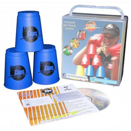 Flash Cups Sport Stacking: FlashCups 12 Stück, mit Box+DVD, blau