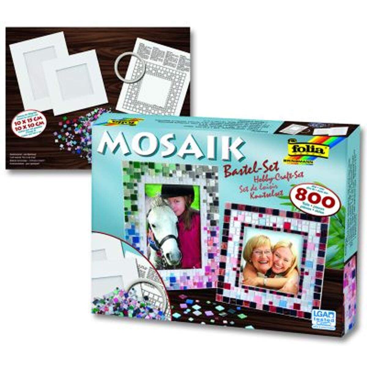 Folia 57019 Mosaik Bastel-Set Inkl. 2 Bilderrahmen, 800 Teile