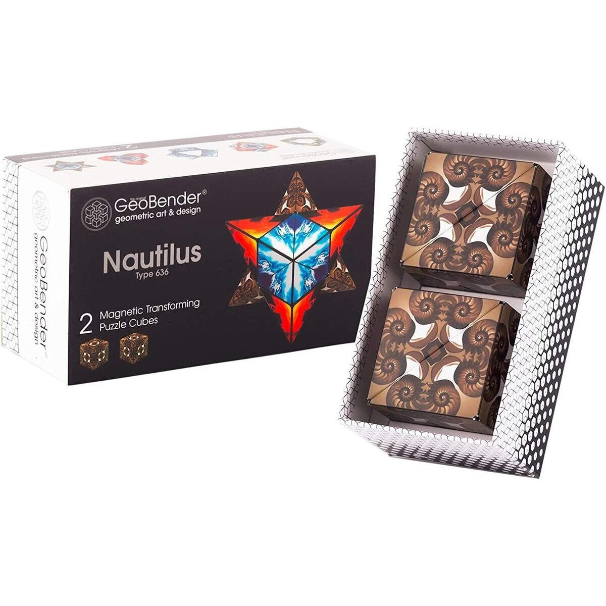 GeoBender® Kunstwürfel Nautilus 2x, komplexes magnetisches 3D Puzzle