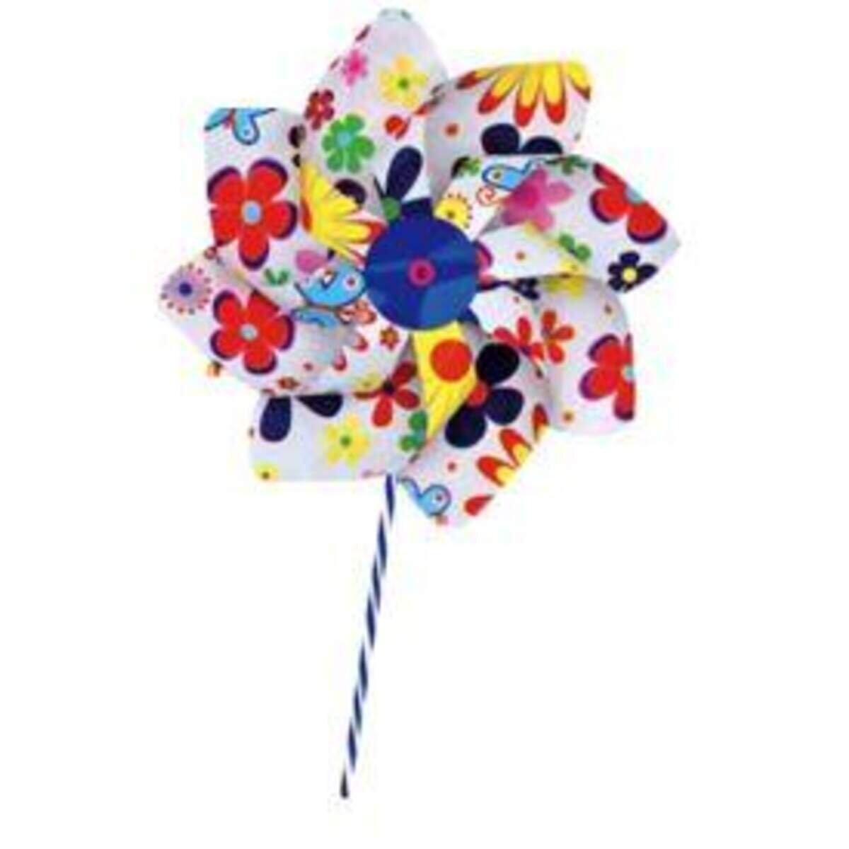 Giobas Windmühle Mix Ø20cm, H: 45cm auf Plastikstab, 1 Stück, sortiert