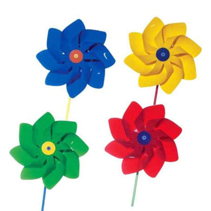 Giobas Windmühle Mix Ø20cm, H: 45cm auf Plastikstab, 1 Stück, sortiert