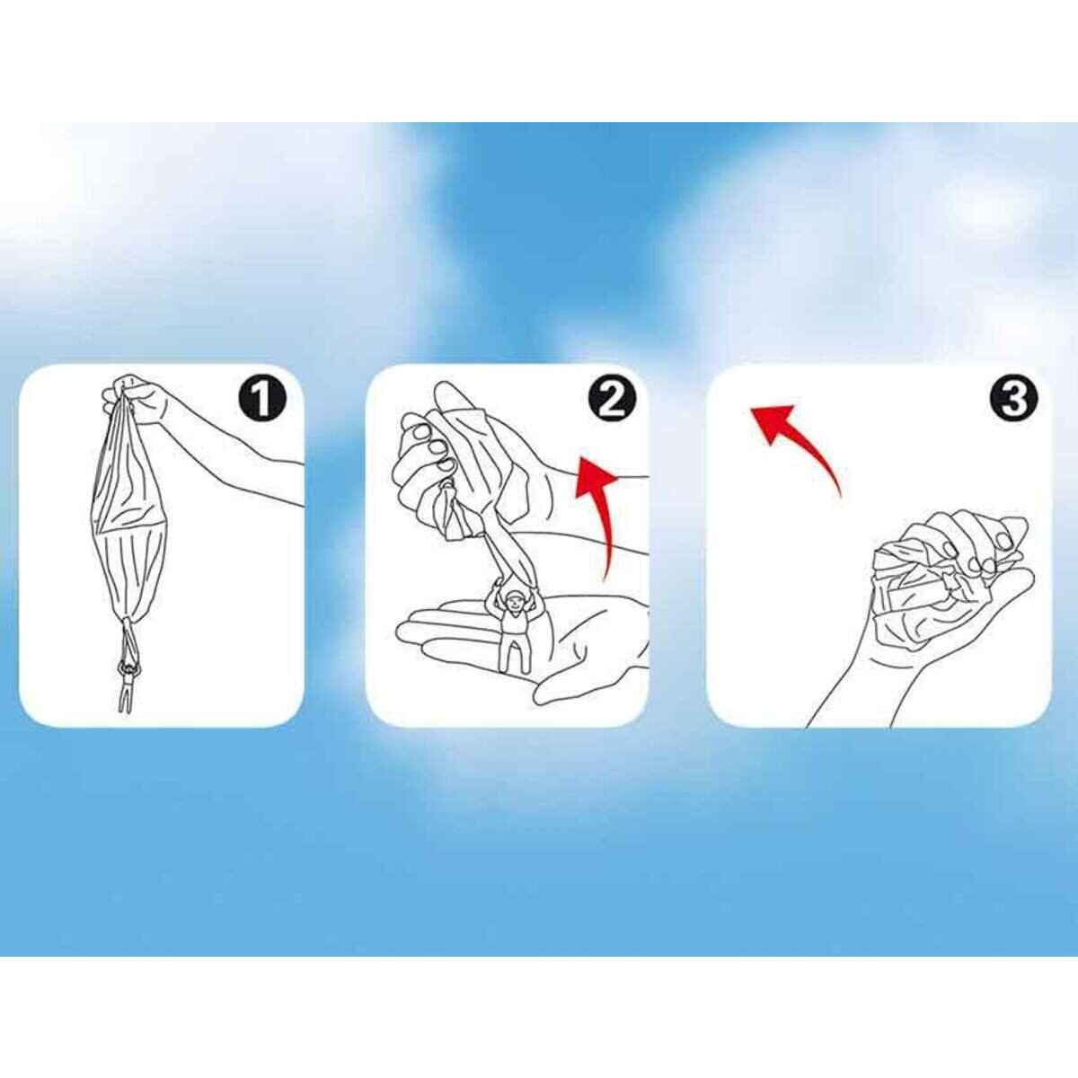 Günther - Parachute, Fallschirm zum werfen, 1 Stück, 4-fach sortiert