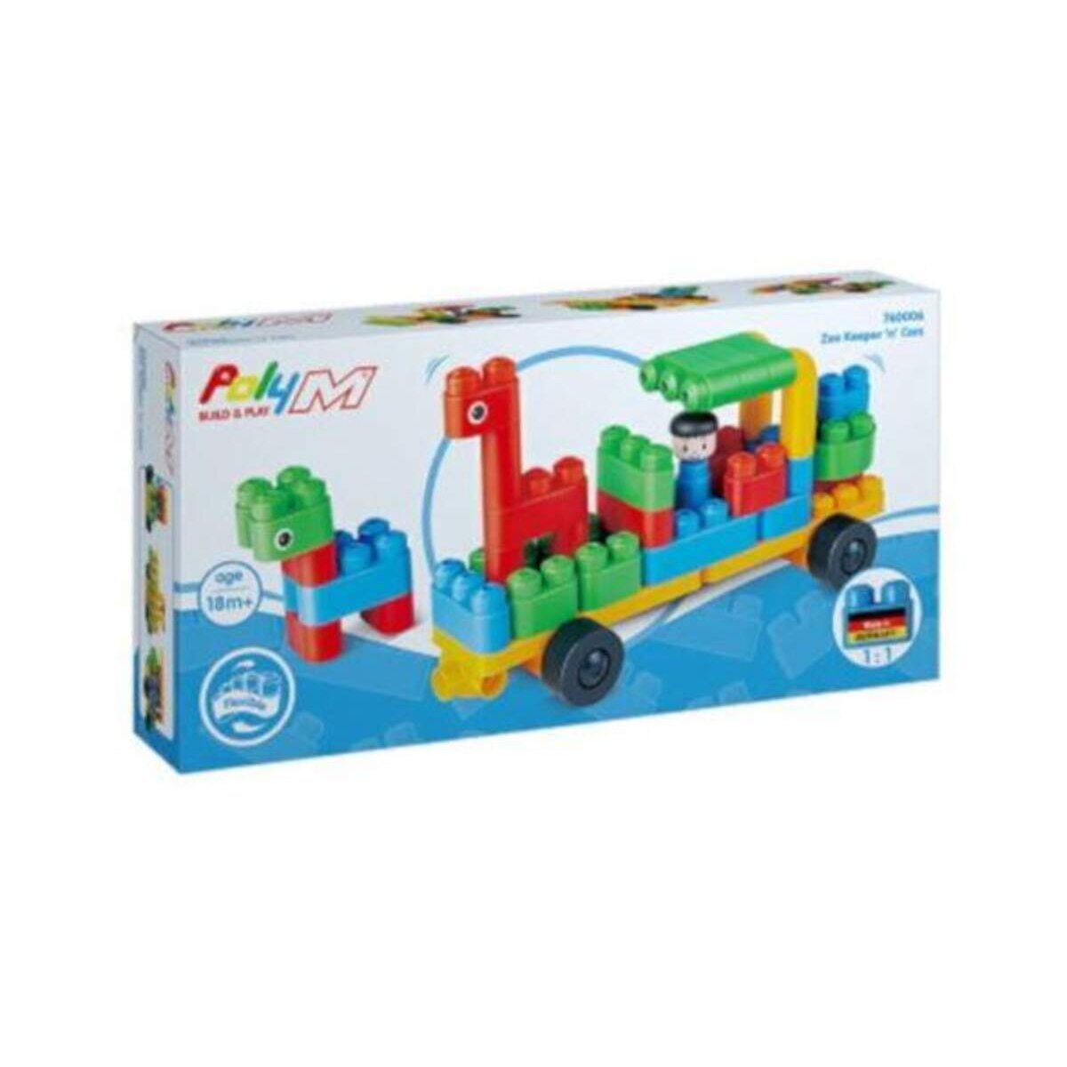 Hape PolyM Bausteine Zoowärter und Autos