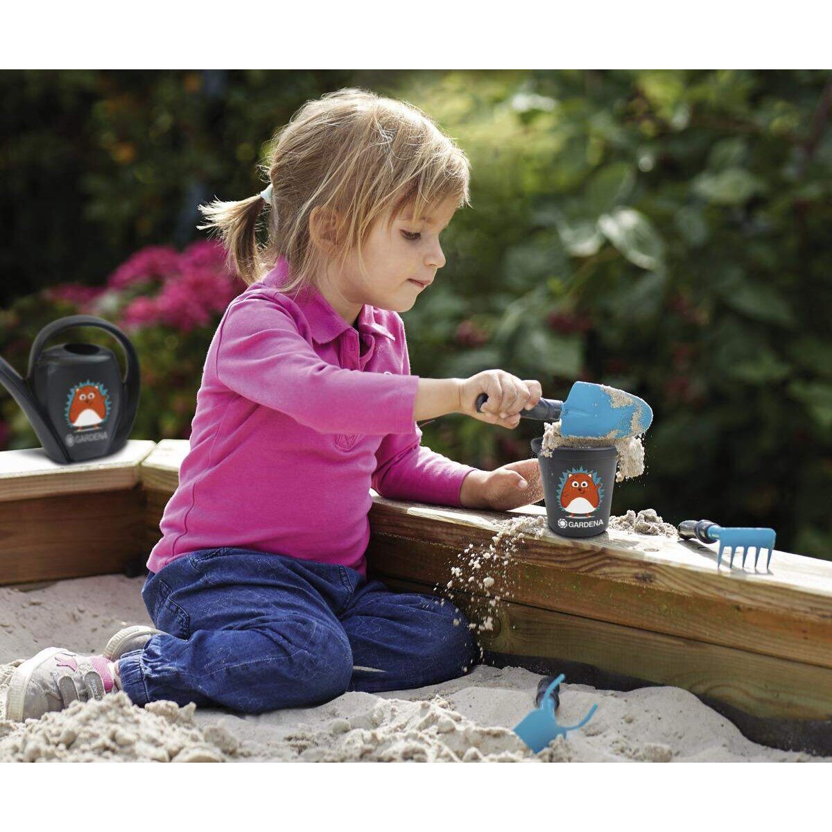 Happy People Gardena Starter Set Igel Schaufel Rechen Hacke 17cm