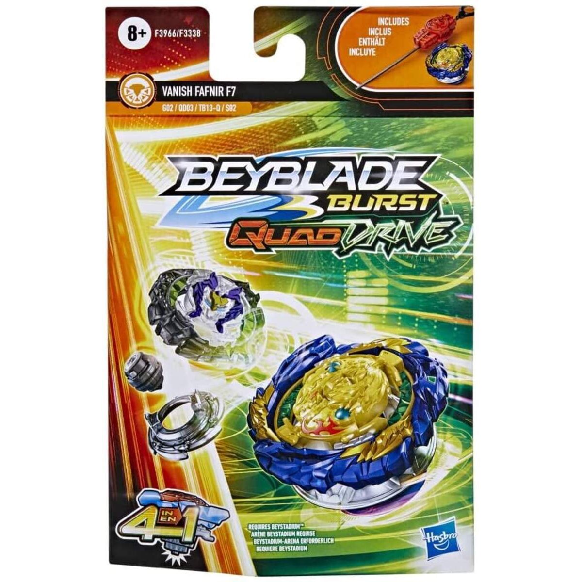 Hasbro Beyblade Burst QuadDrive, Starter Pack mit Kreisel Vanish Fafnir F7 und Starter
