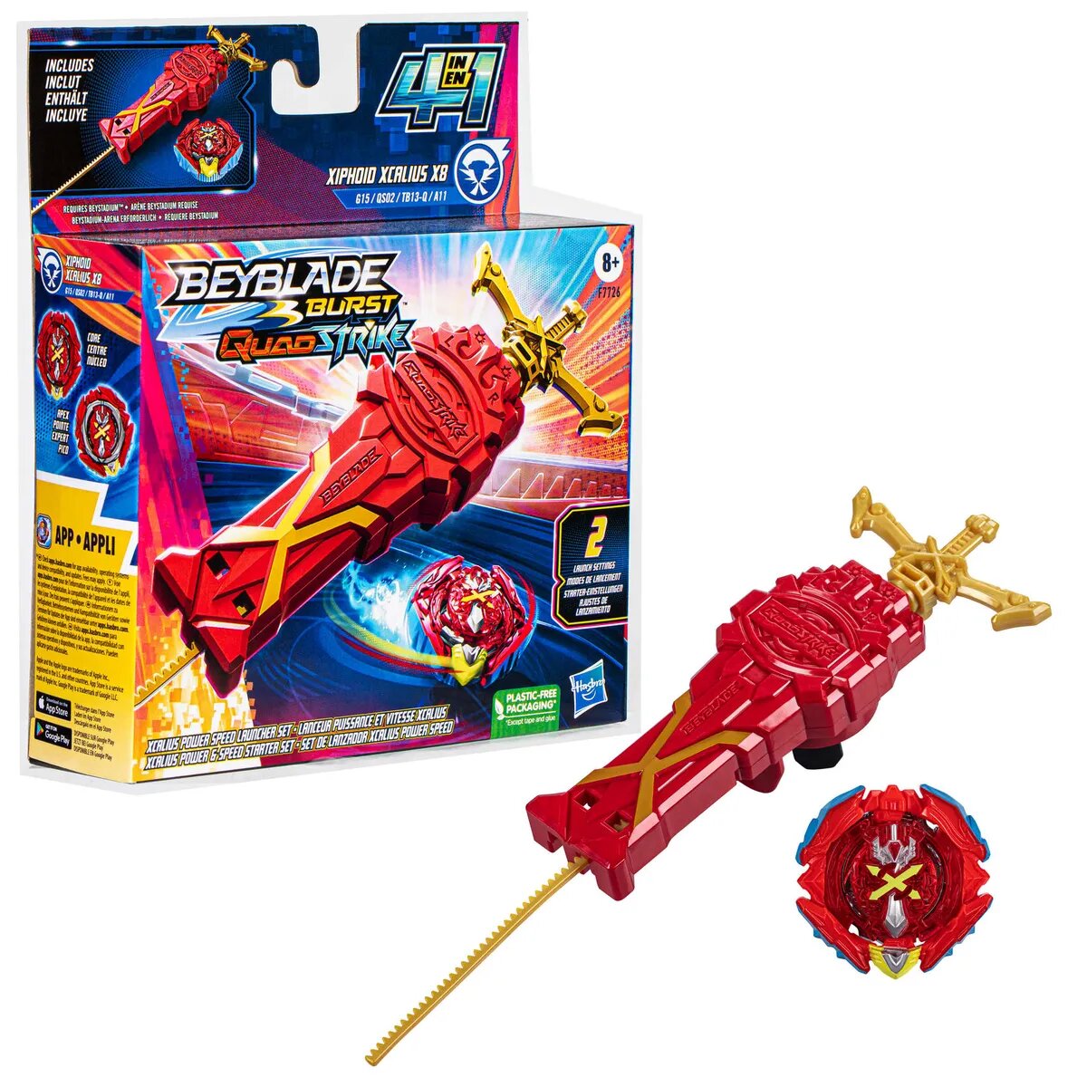 Hasbro Beyblade Burst QuadStrike Xcalius Power Speed Starter Pack