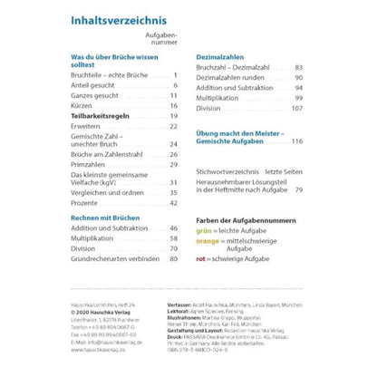 Hauschka Verlag Bruchrechnen ab 6. Klasse