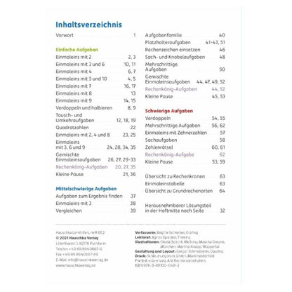 Hauschka Verlag Einmaleins Mathematik 2./3. Klasse