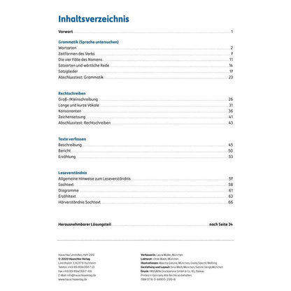 Hauschka Verlag Fit zum Übertritt - Deutsch 4. Klasse, A4- Heft