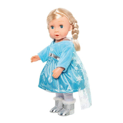 Heless Mantel Eisprinzessin mit Umhang, für Puppen, Größe 35 45 cm