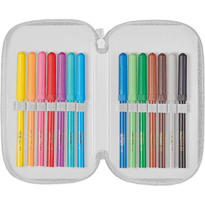 Herlitz Federtasche Mystique, 3 Fächer, gefüllt, 31-teilig