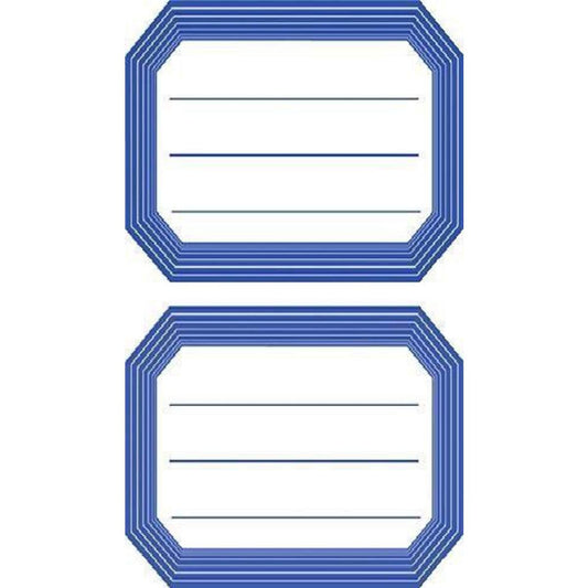 HERMA Schuletiketten, blauer Rand, liniert, 82 x 55mm