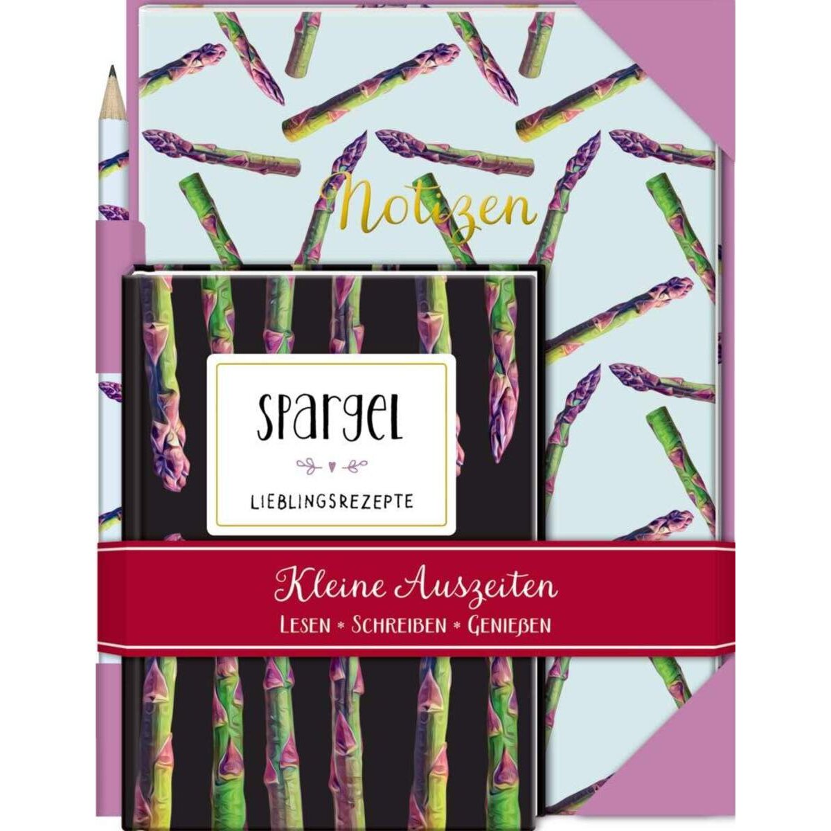 Hölker Kleine Auszeiten: Spargel: Buch mit Notizheft und Bleistift